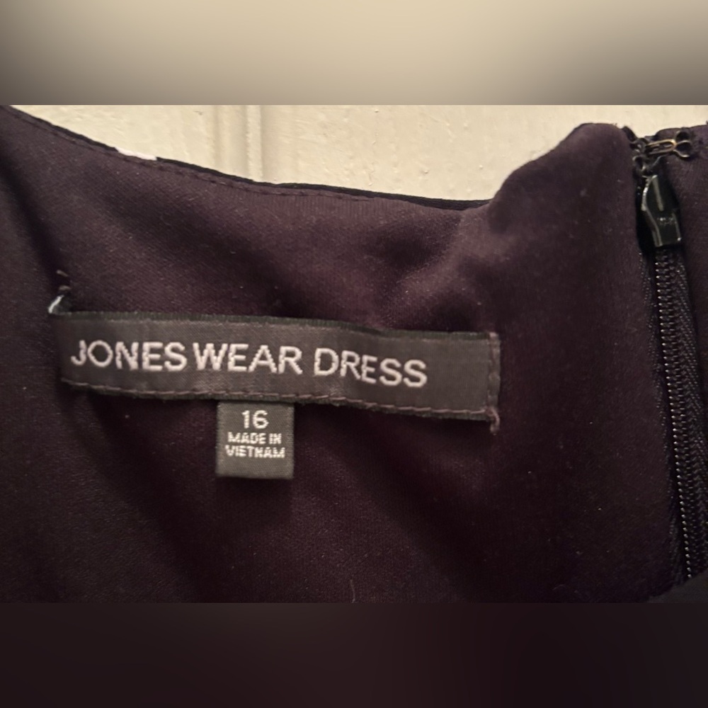 Jones Wear Brand Black and White Polka Dot Midi Dress - Picture 4 of 7